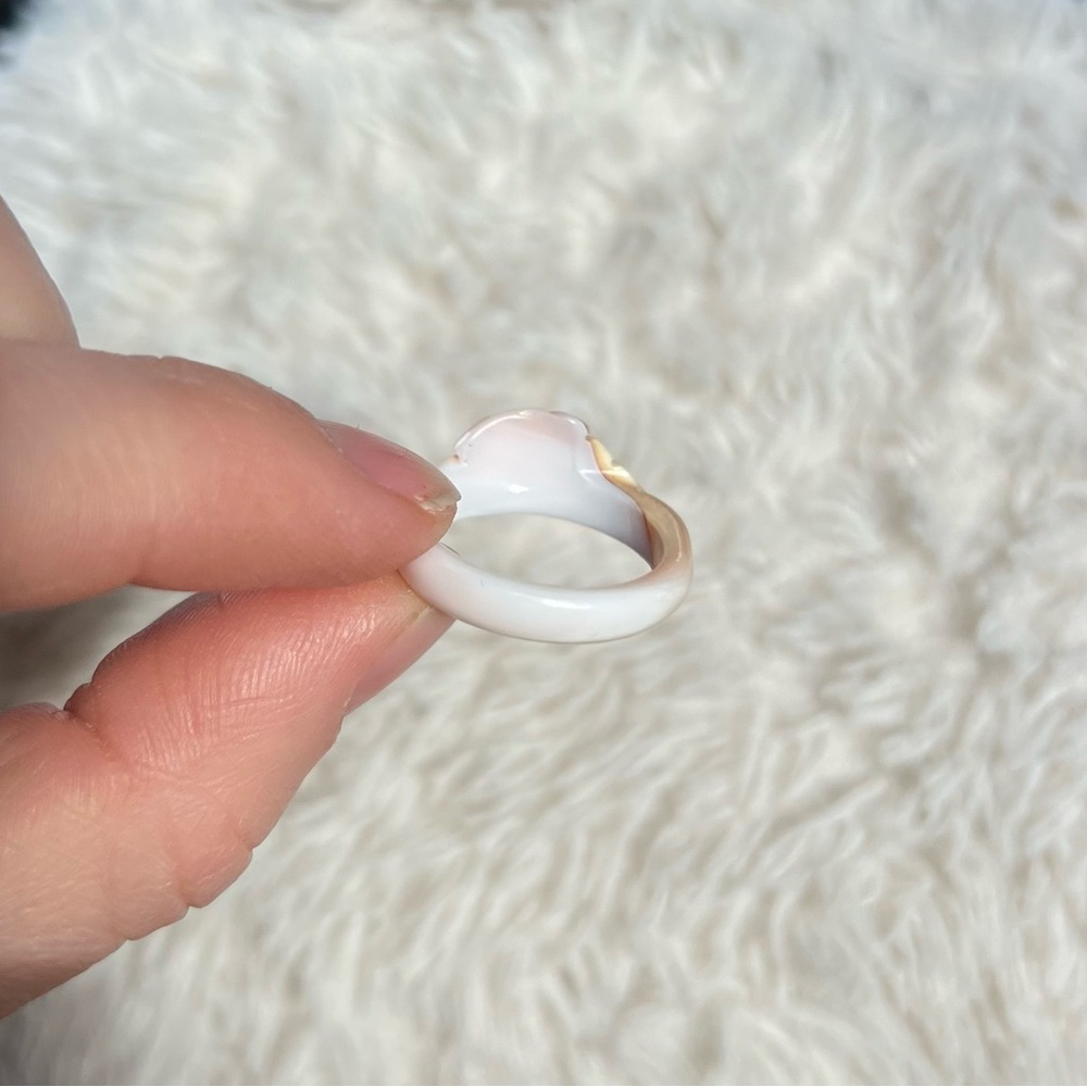 Hand Carved Shell Ring - Picture 5 of 6